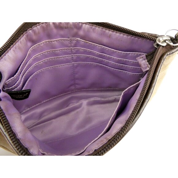 Coach Signature Khaki Brown Ashley Wristlet - Picture 8 of 12